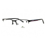 Lacoste Eyeglasses Rectangle Semi Rim, Semi-Matte Brown Frame and Clear Demo Lenses Lens L2279N201