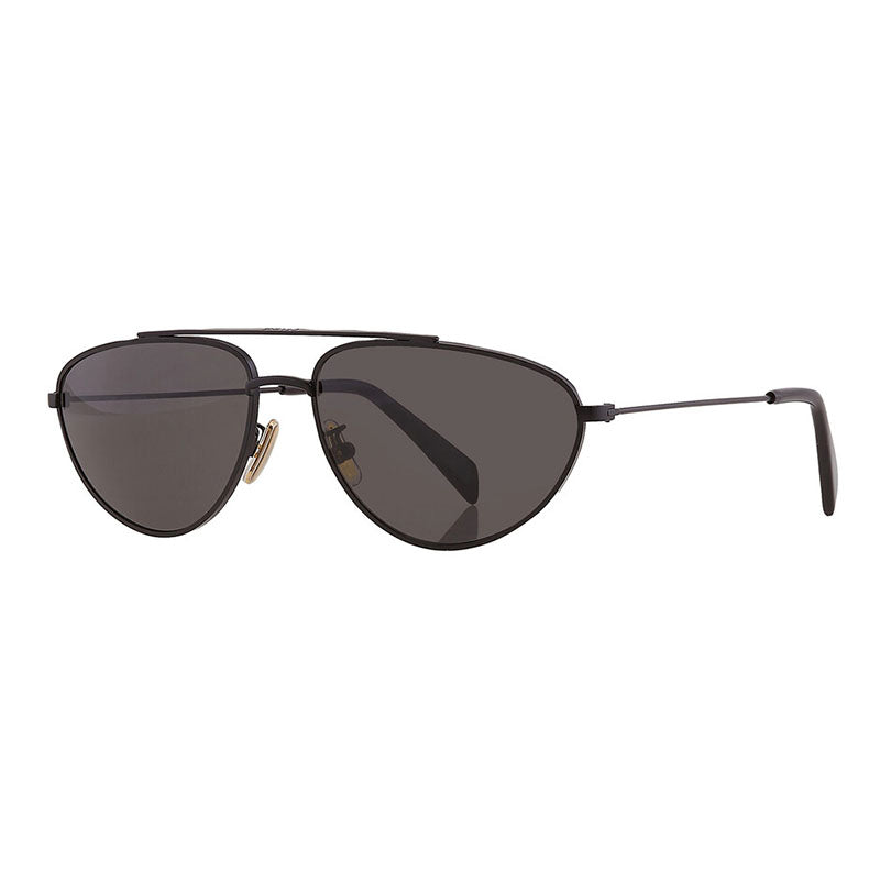 Celine Sunglasses Aviator Full Rim, Matte Black Frame and Smoke Lens CL40077U02A