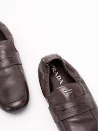 Prada Prada Men Shuffle Antiqued Leather Loafers
