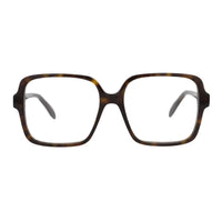 Alexander McQueen Eyeglasses Square Full Rim, Dark Havana Frame and Clear Demo Lenses Lens AM0286O002