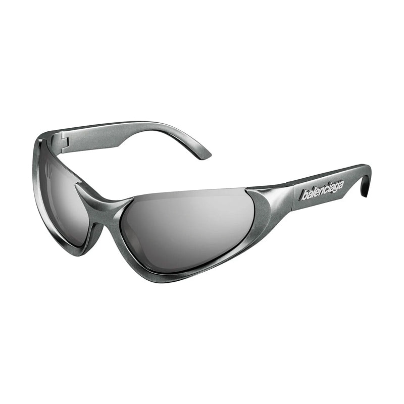 Balenciaga Balenciaga Sunglasses Geometric Semi Rim, Black Frame and Grey Lens BB0202S001