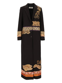 Dries Van Noten Women Embellished Wool Longline Coat