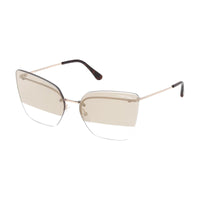 Tom Ford Tom Ford Sunglasses Butterfly Rimless, Shiny Rose Gold Frame and Brown Mirror Lens FT068228G