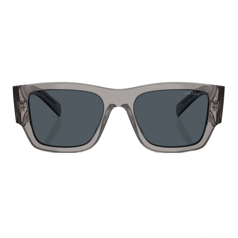 Prada Sunglasses Square Full Rim, Transparent Asphalt Frame and Dark Grey Lens PR10ZS16Z70B