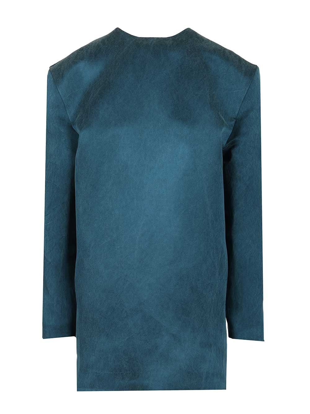 Saint Laurent Women Stonewashed Silk Satin Boxy Dress