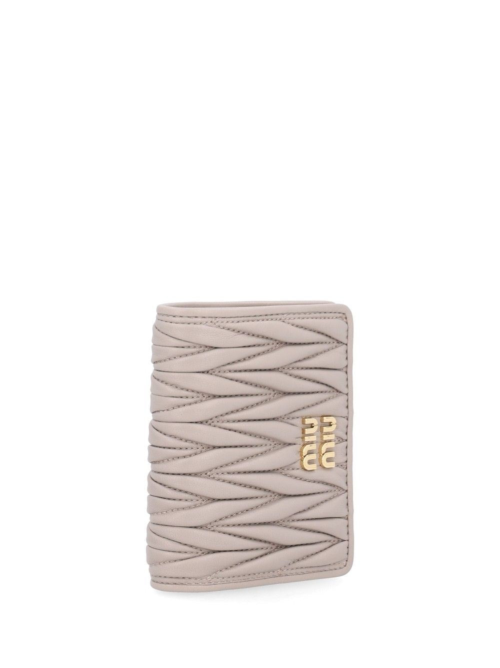 Miu Miu Miu Miu Women Compact Matelassé Leather Wallet
