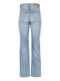 Saint Laurent Saint Laurent Women Straight Jeans In Authentic Medium Blue Denim