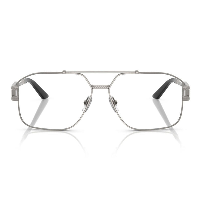 Versace Versace Eyeglasses Aviator Full Rim, Gunmetal Frame and Clear Demo Lenses Lens VE13021001