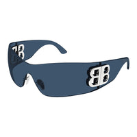 Balenciaga Sunglasses Rectangle Rimless, Blue Frame and Blue Lens BB0359S002