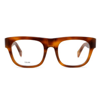 Celine Eyeglasses Square Full Rim, Light Havana Frame and Clear Demo Lenses Lens CL50033I053