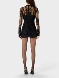 Blumarine Women Short Lace Dress With Embroidery