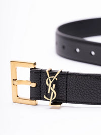 Saint laurent Saint Laurent Women Cassandre Belt In Grained Leather