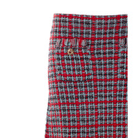 Self Portrait Self Portrait Women Check Frayed Knit Midi Skirt