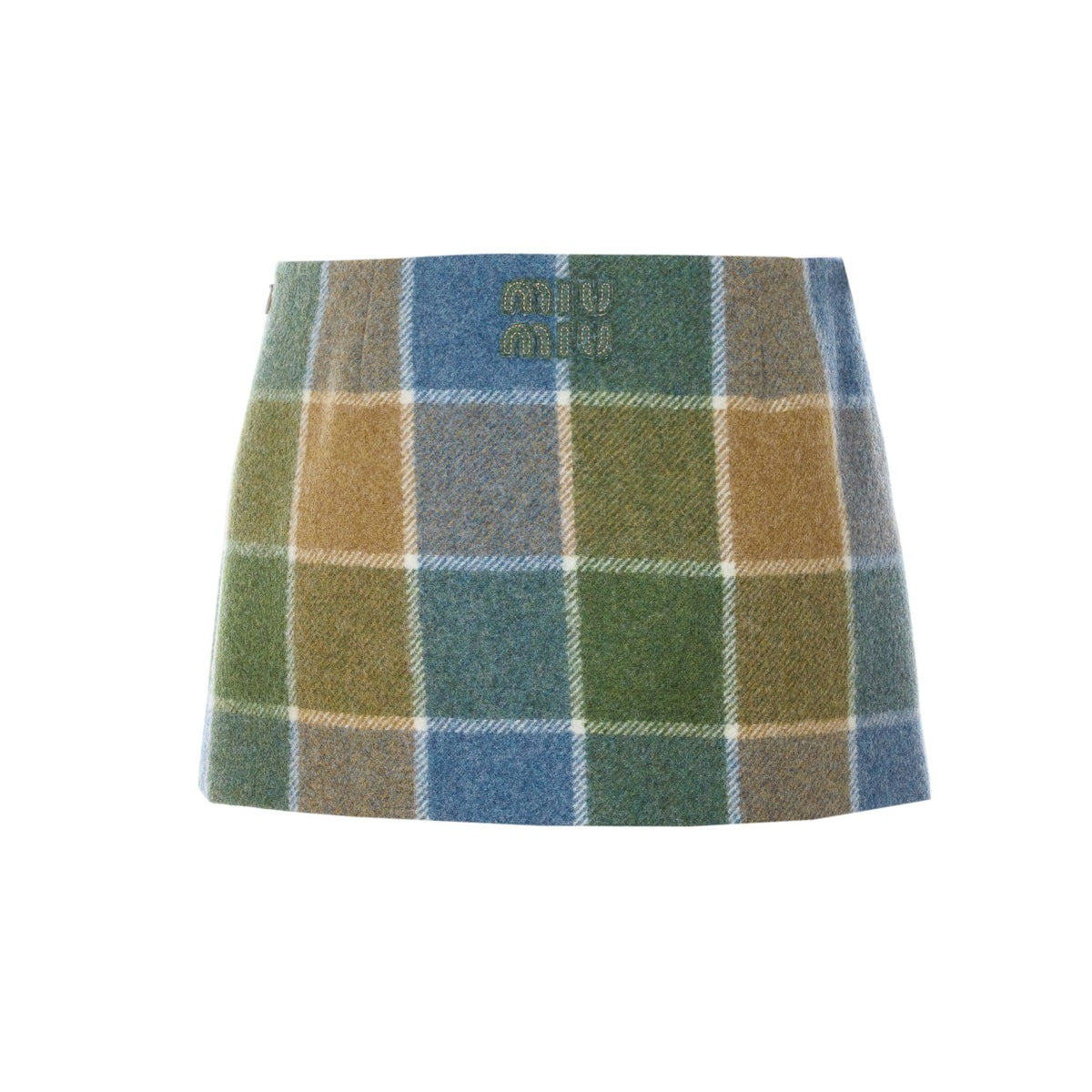 Miu Miu Miu Miu Women Check Logo Mini Skirt