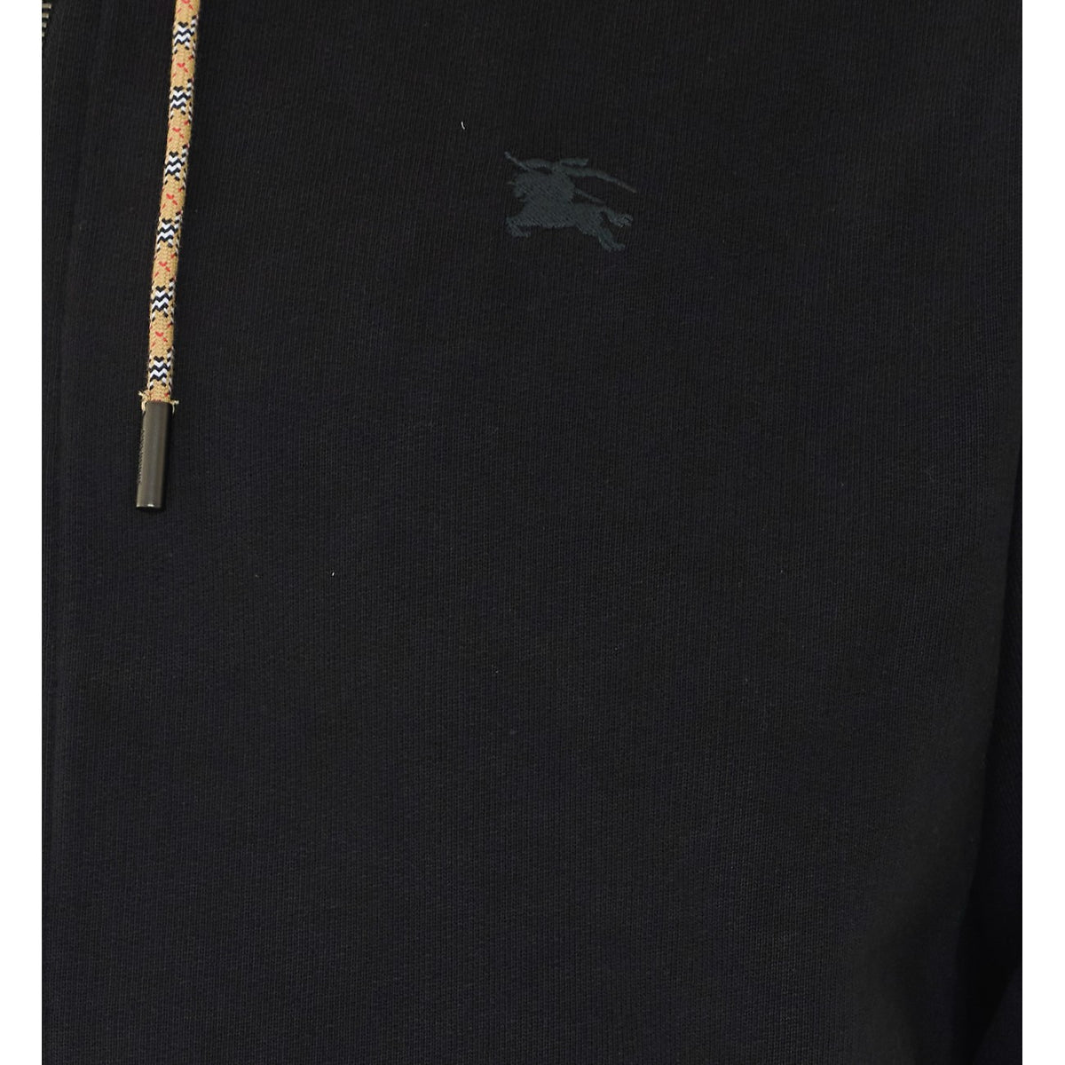 Burberry Men Check Trim Zip Hoodie