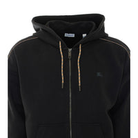 Burberry Men Check Trim Zip Hoodie