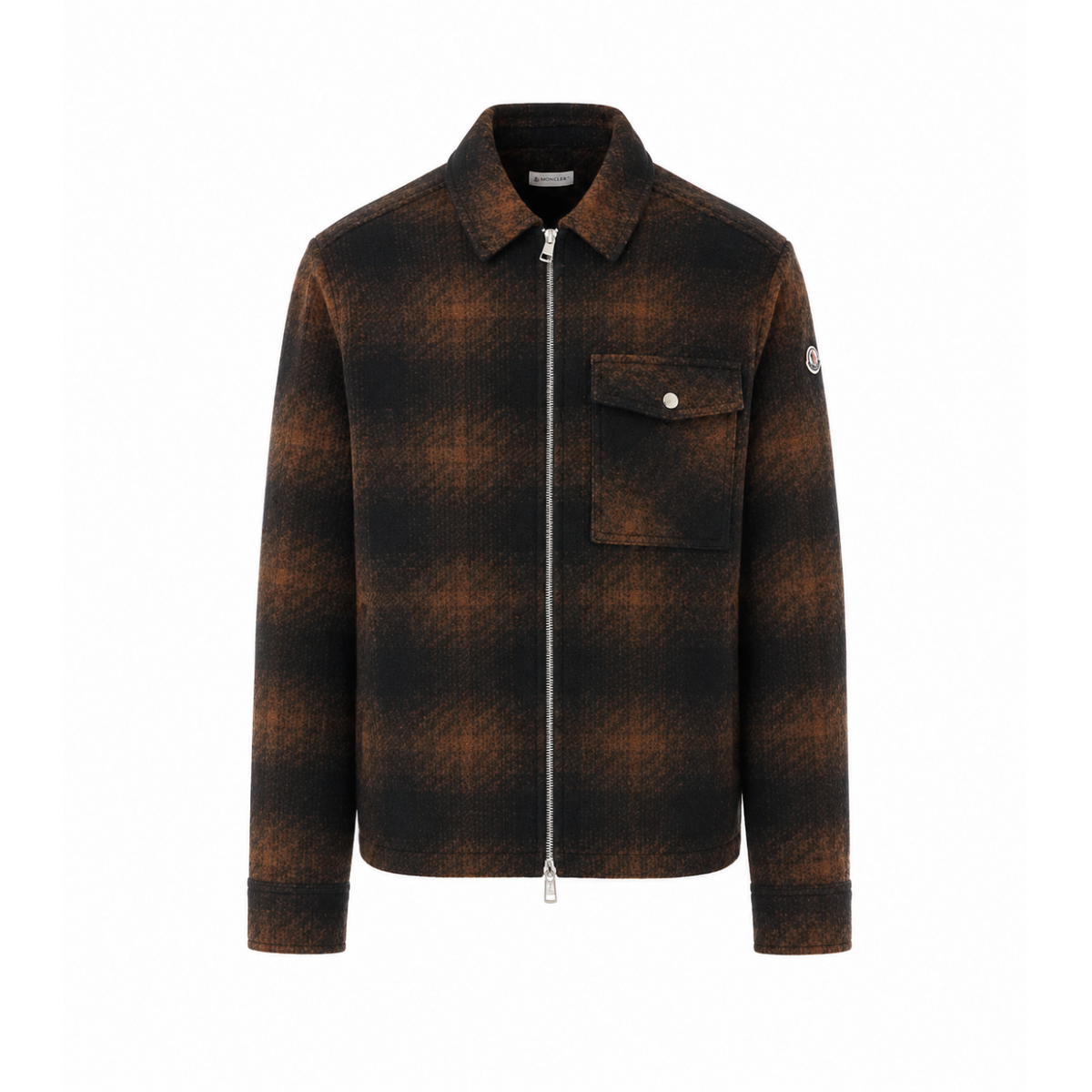 Moncler Moncler Men Checked Jersey Zip Jacket