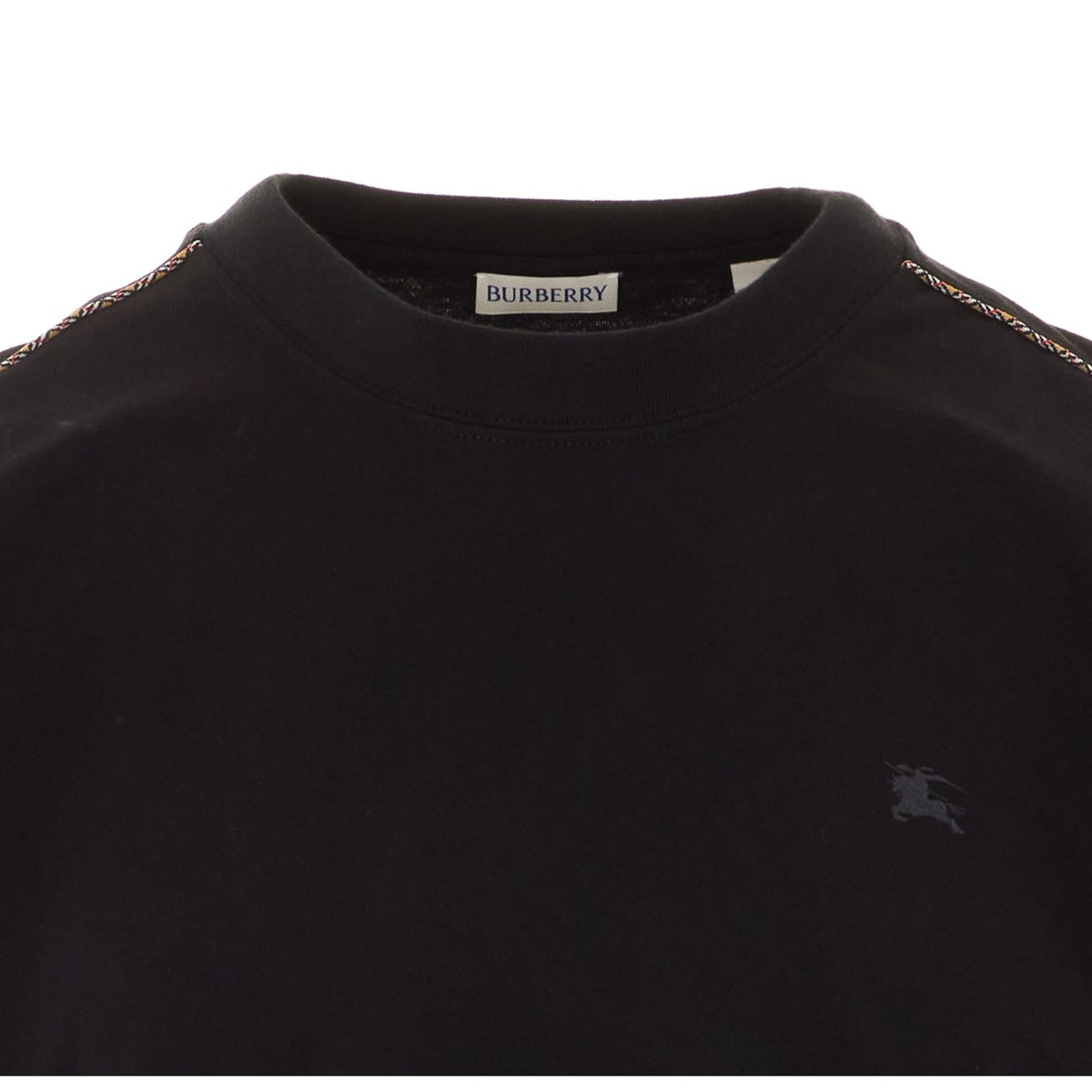 Burberry Men Checked Trim T-Shirt