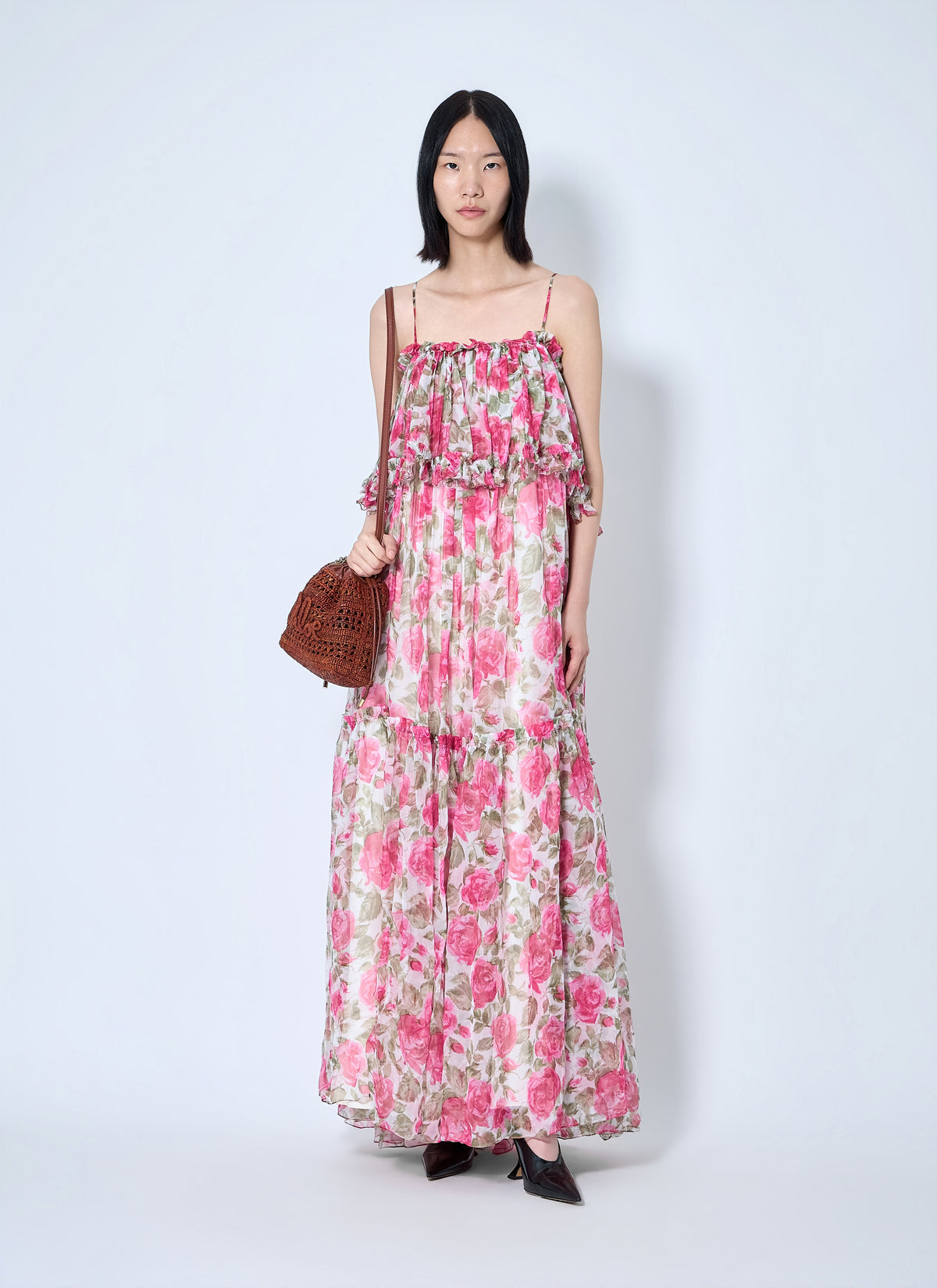 Chloé Women Long Silk Muslin Dress
