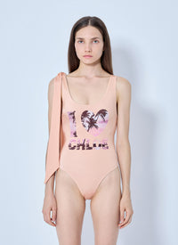 Chloé Women Tie-Strap One-Piece Logo Swimsuit