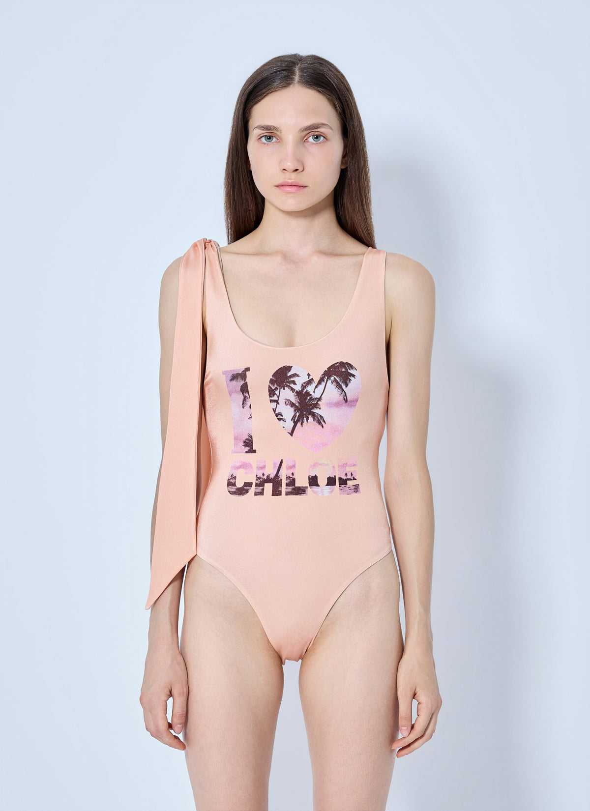 Chloé Women Tie-Strap One-Piece Logo Swimsuit