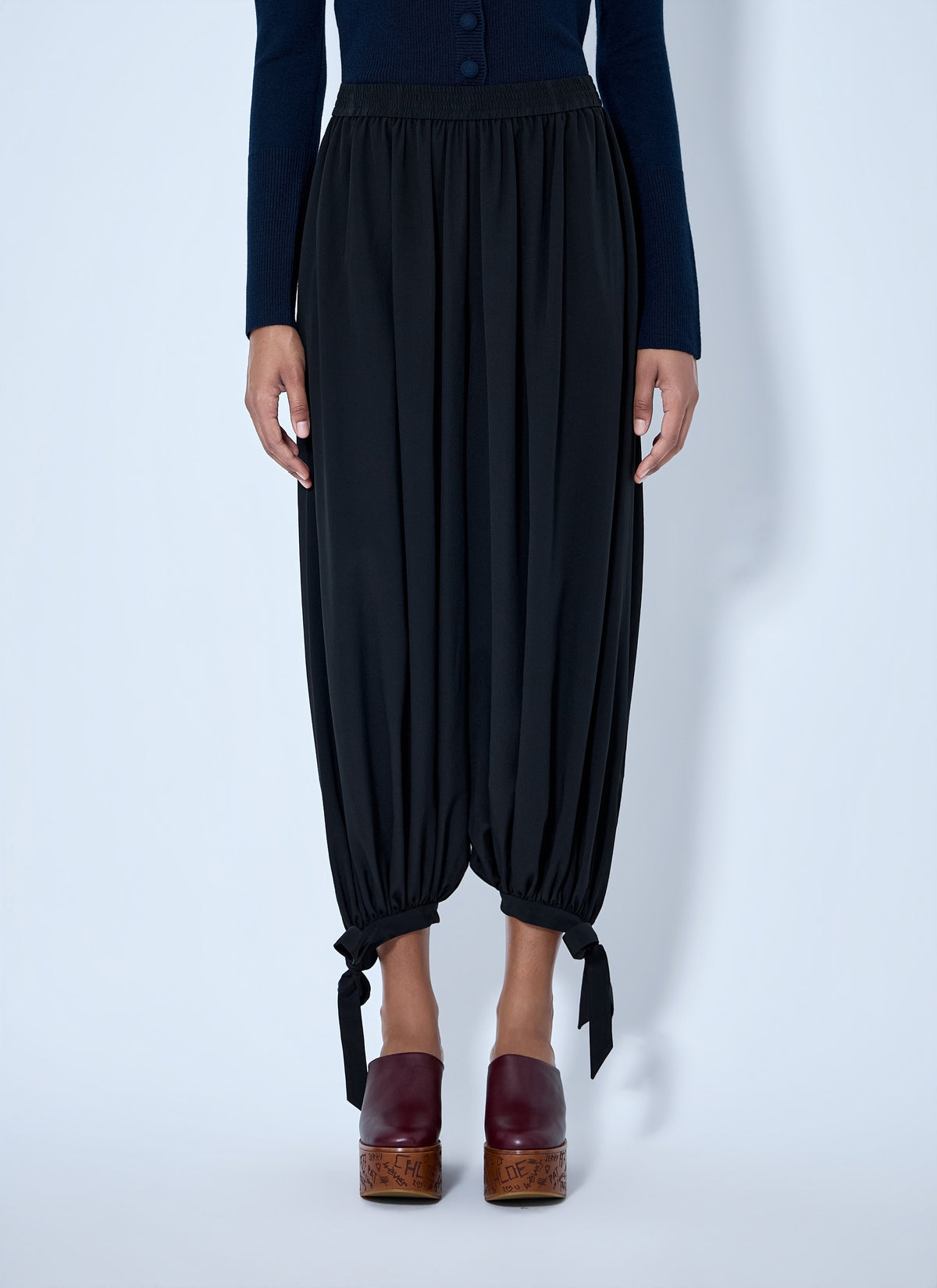 Chloé Women Fluid Pleated Pants In Crêpe De Chine