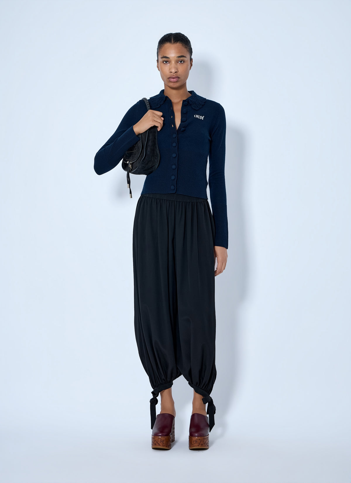 Chloé Women Fluid Pleated Pants In Crêpe De Chine