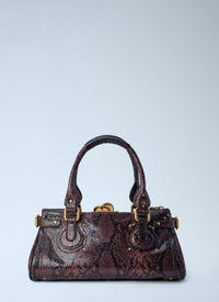 Chloé Chloé Women Paddington Embossed Python Effect Shoulder Bag