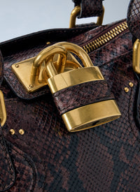 Chloé Chloé Women Paddington Embossed Python Effect Shoulder Bag