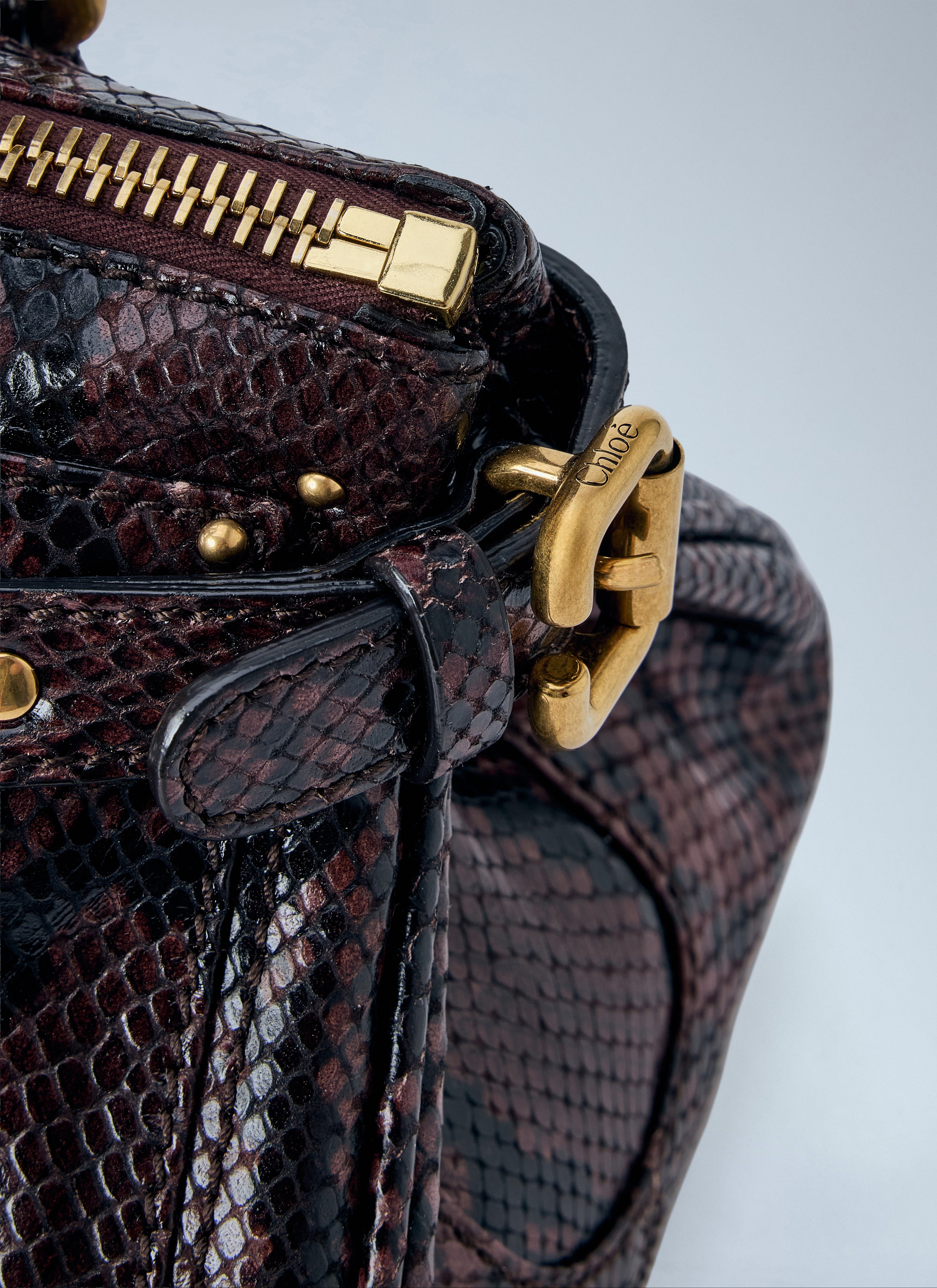 Chloé Chloé Women Paddington Embossed Python Effect Shoulder Bag