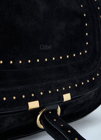 Chloé Women Marcie Medium Studded Suede Shoulder Bag