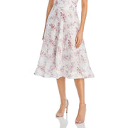 Gracious Womens Floral Dressy Midi Skirt