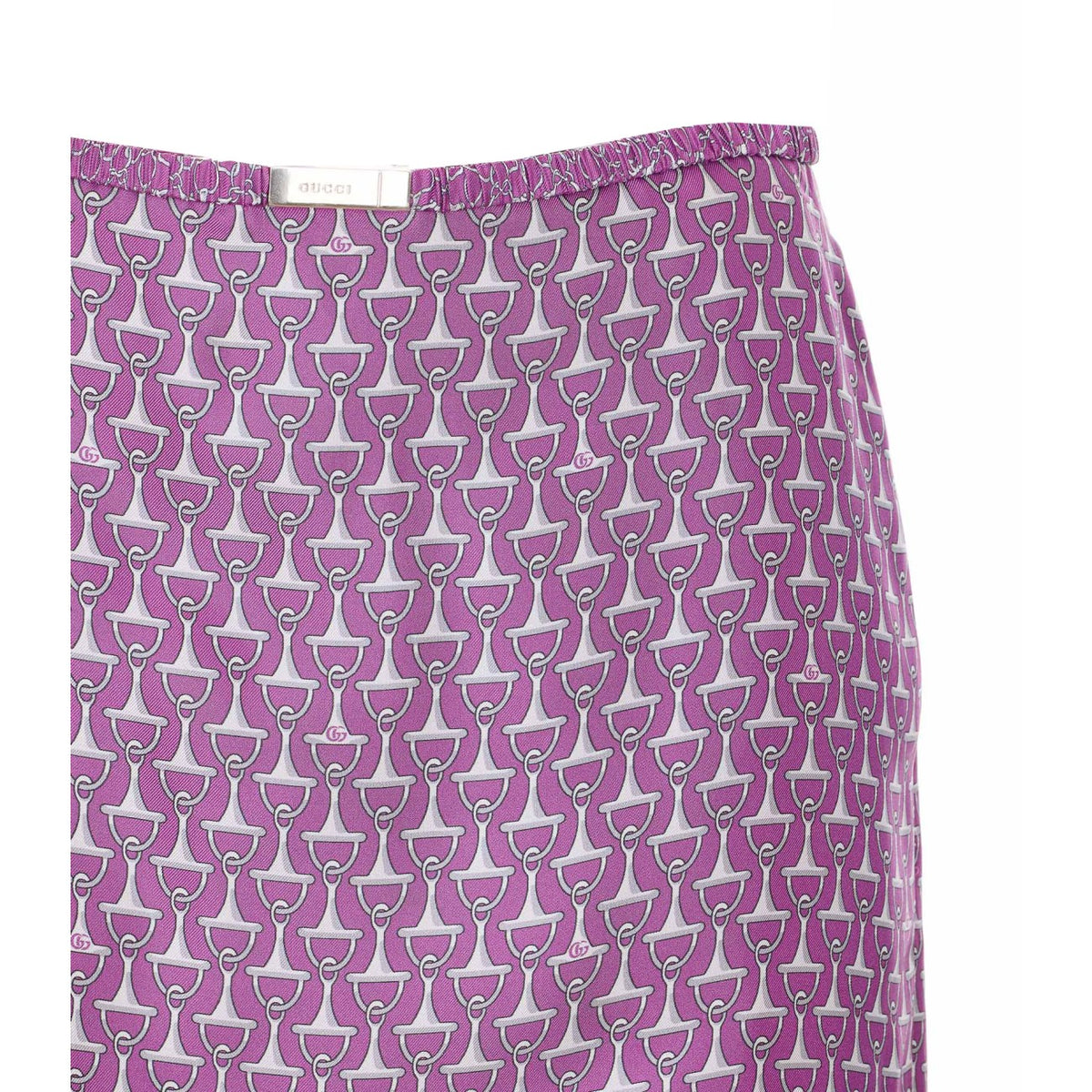 Gucci Gucci Women Clamp Print Silk Skirt