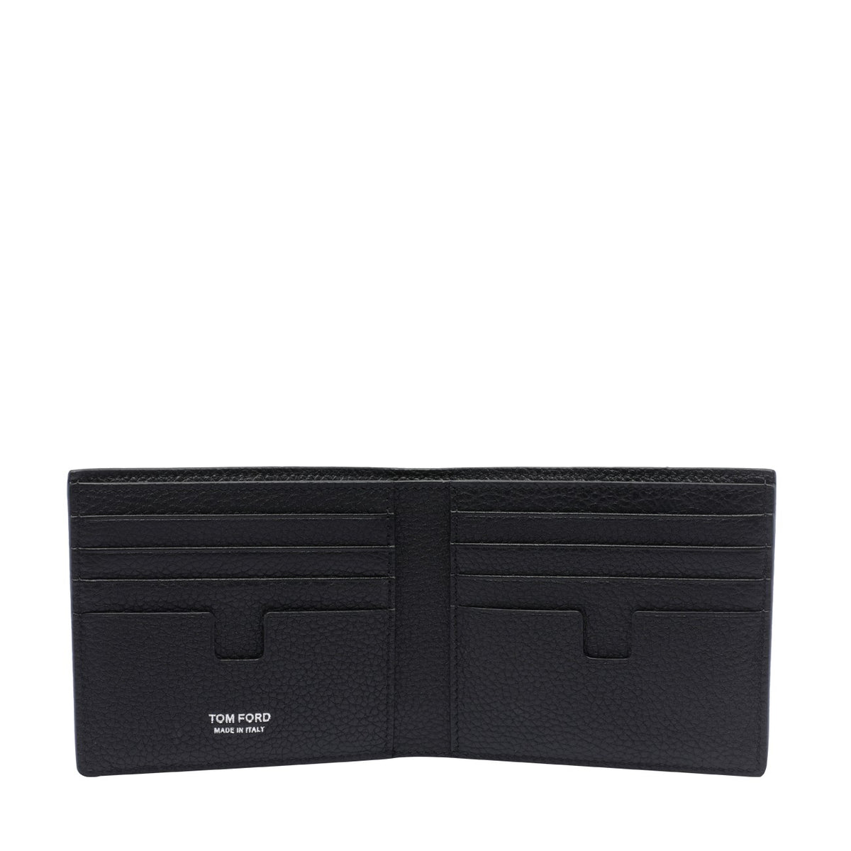 Tom Ford Men Classic Two-Fold Wallet In Leather Fiore With Logo