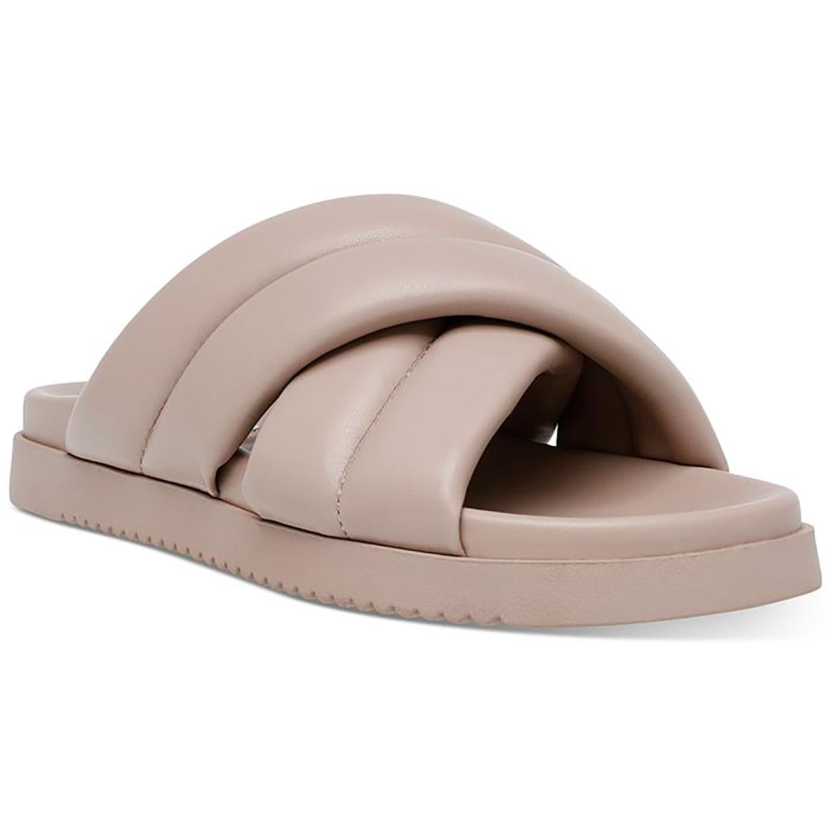 Motte Womens Faux Leather Slip On Slide Sandals