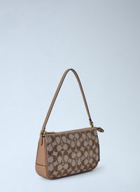 Coach Women Plaza Shoulder Bag In Crystal Signature Jacquard