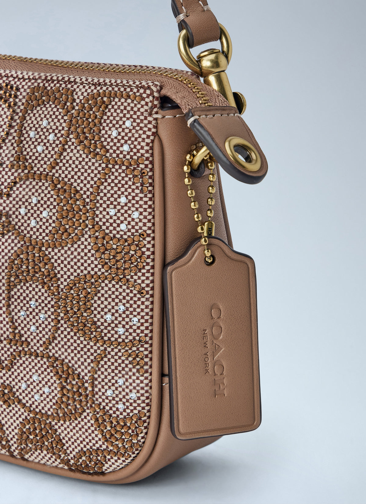 Coach Women Plaza Shoulder Bag In Crystal Signature Jacquard