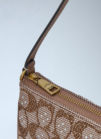 Coach Women Plaza Shoulder Bag In Crystal Signature Jacquard