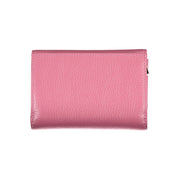 Coccinelle Elegant Pink Leather Wallet with Multiple Women's Compartments