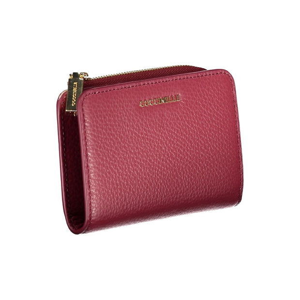 Coccinelle Elegant Pink Leather Wallet with Secure Women's Closures