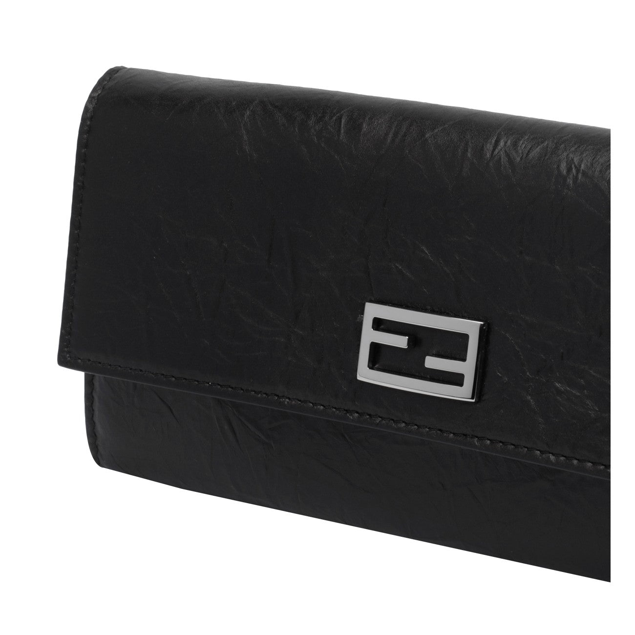 Fendi Fendi Women Continental Wallet On Chain Tube With Ff Baguette Logo
