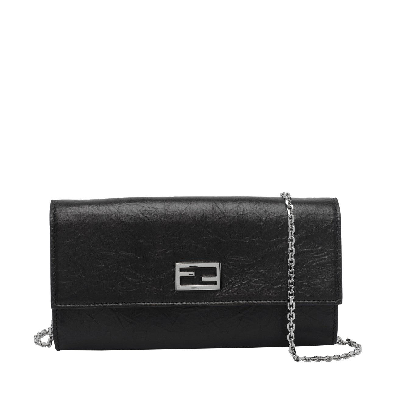 Fendi Fendi Women Continental Wallet On Chain Tube With Ff Baguette Logo