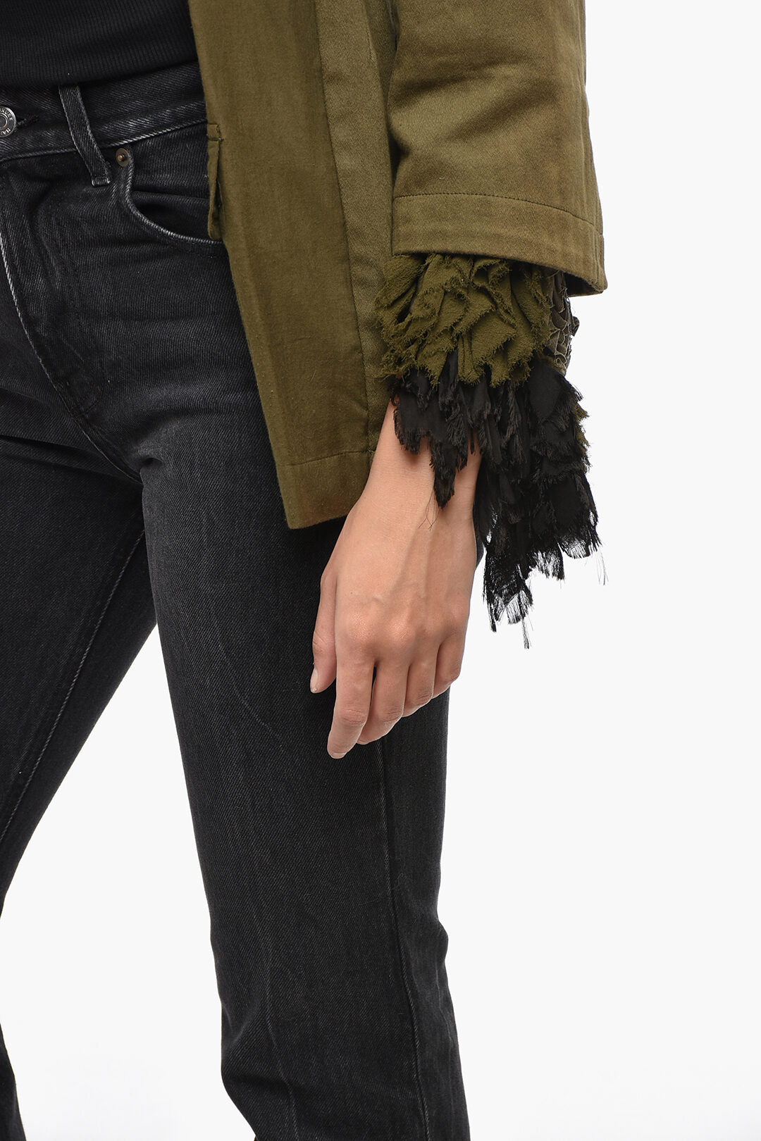Comme Des Garçons Cotton Blazer with Ruffle Detail