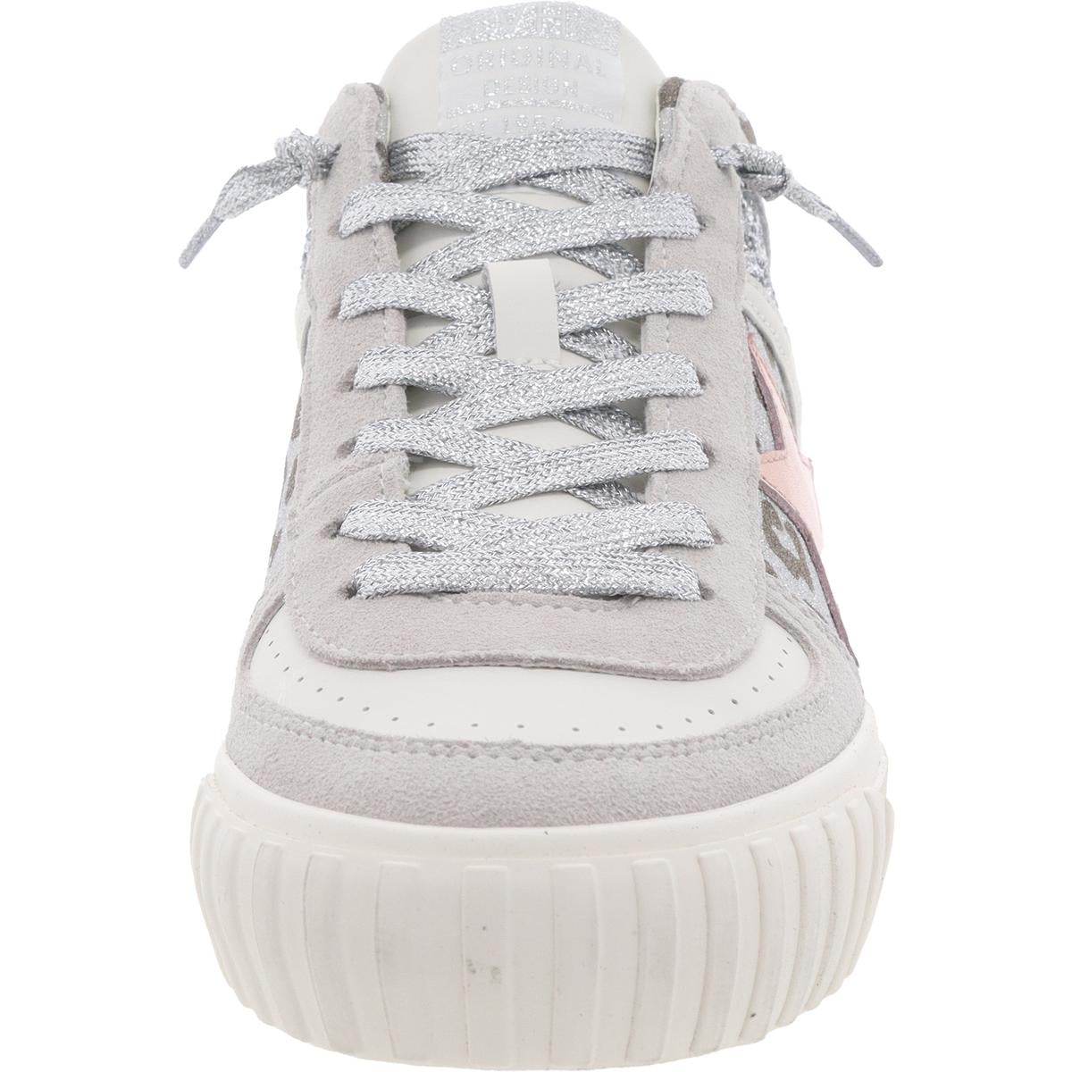 Womens Metallic Leather High-Top Sneakers