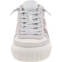 Womens Metallic Leather High-Top Sneakers