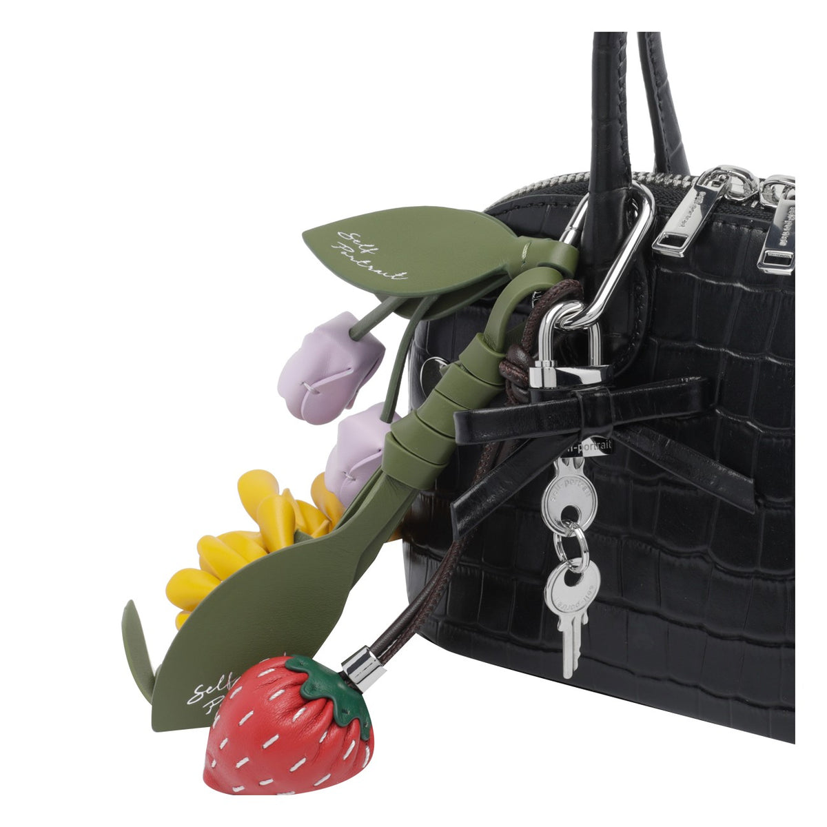 Self Portrait Women Crocodile Print Toast Mini Handbag