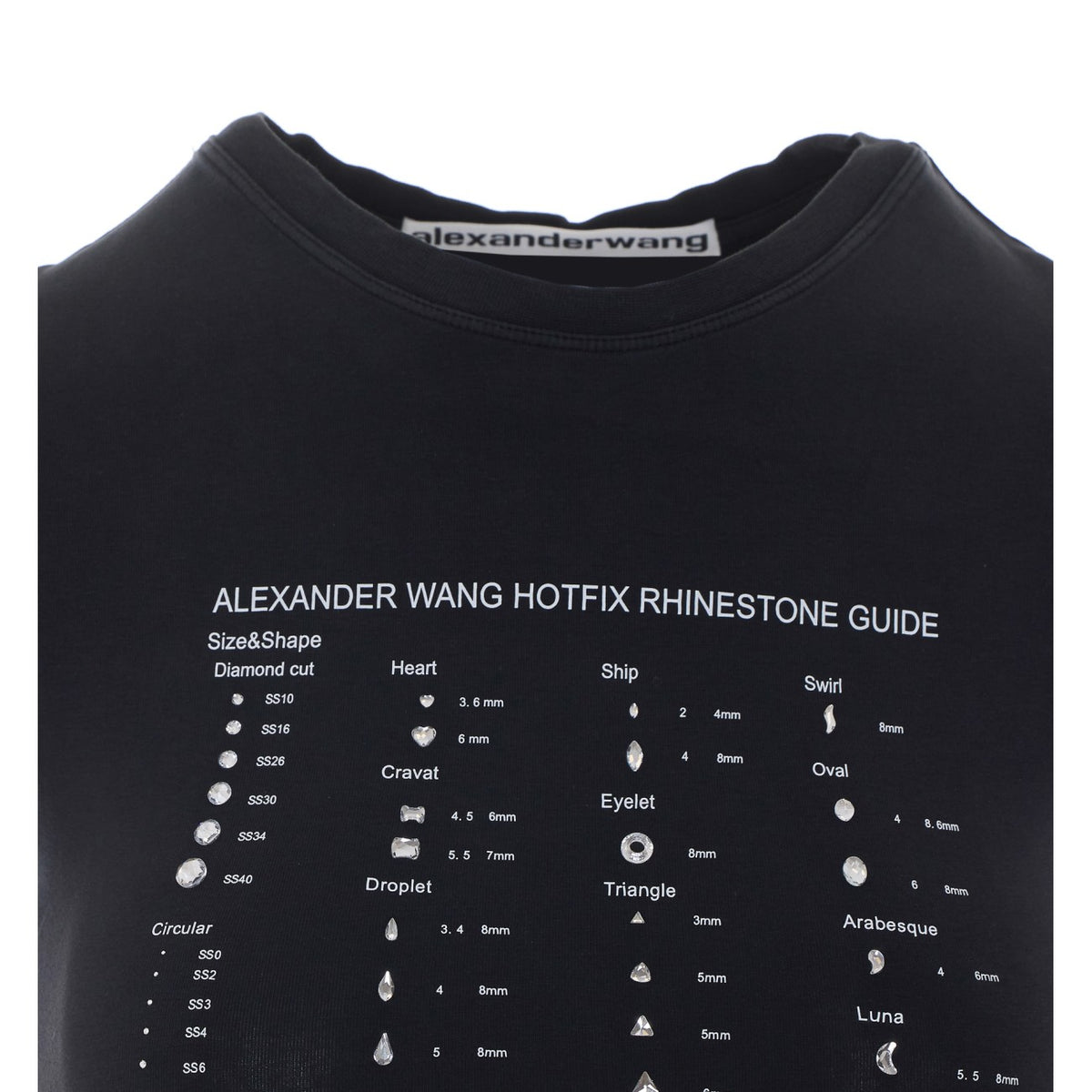Alexander Wang Women Crystal Hotfix Graphic Fitted T-Shirt With Logo