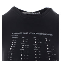 Alexander Wang Women Crystal Hotfix Graphic Fitted T-Shirt With Logo