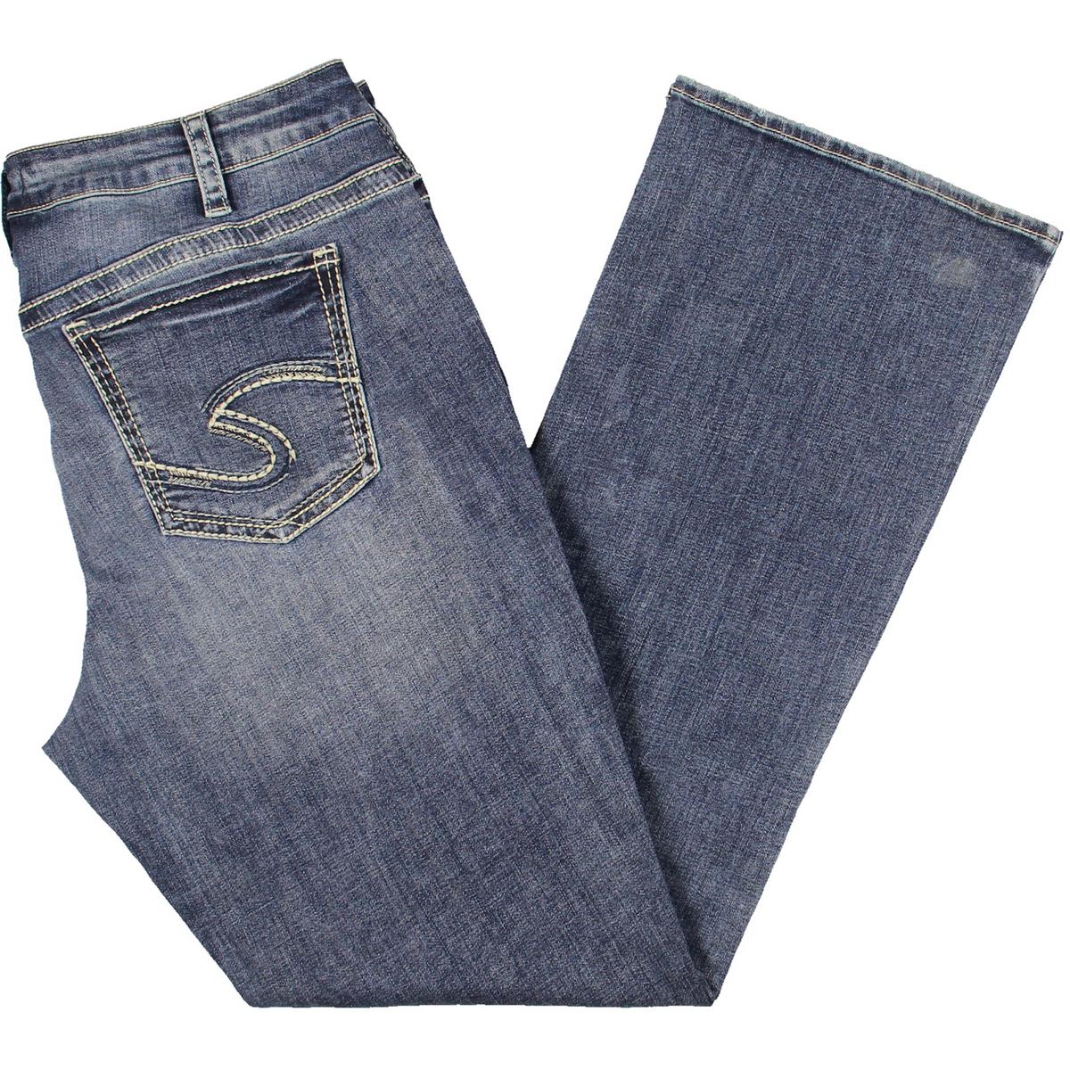 Womens Mid-Rise Stretch Bootcut Jeans