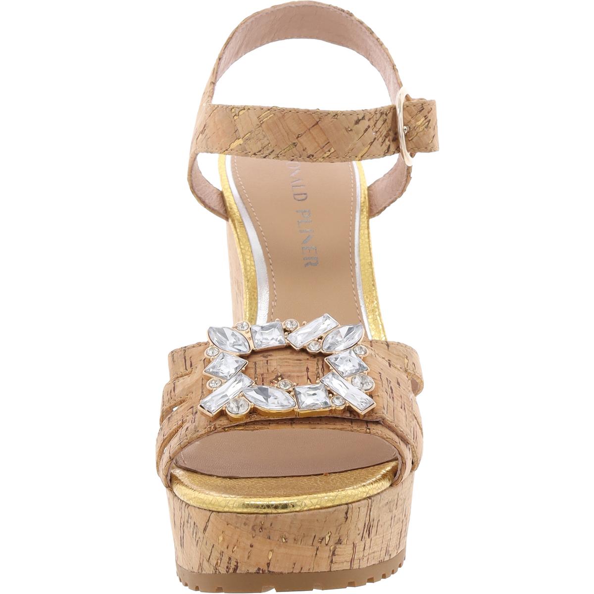 Womens Buckle Cork Platform Sandals